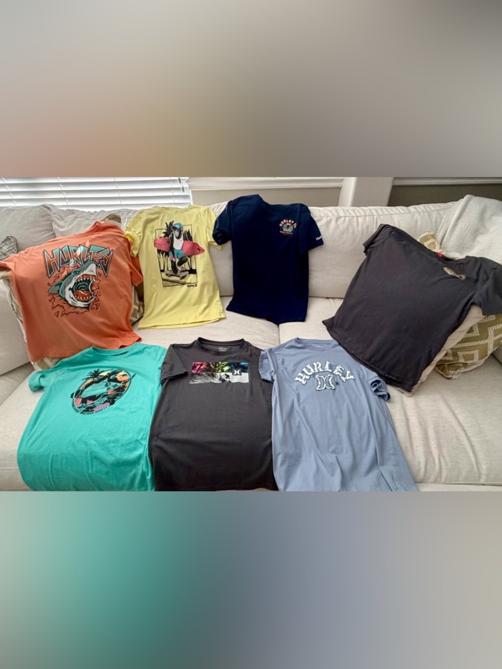Hurley and Quicksilver- Boys tees- Seven total